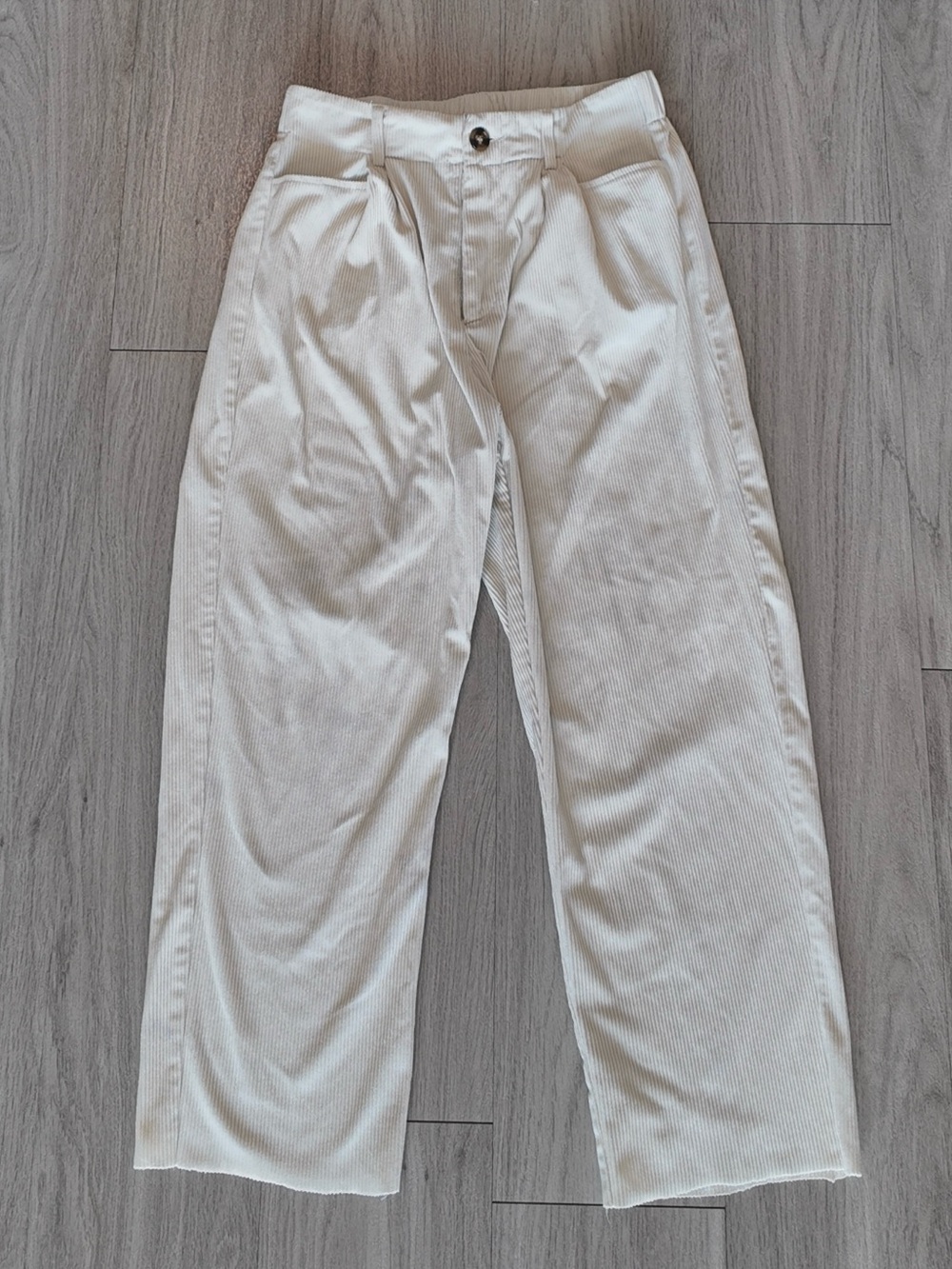 Cream Casual Straight-Leg Pants